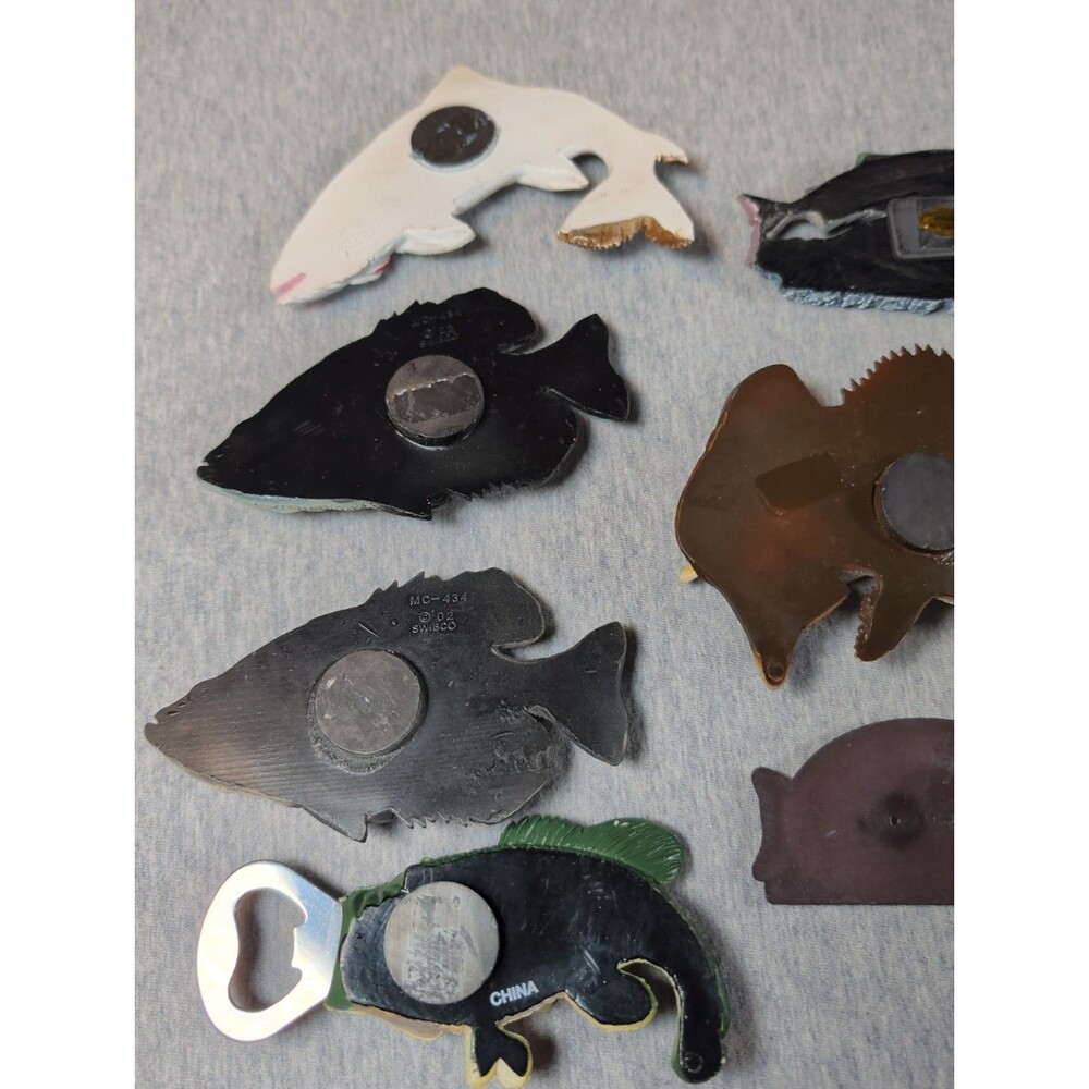 Lot Of 7 Fishing Magnets Bottle Opener Resin Cabin Outdoors Unique Gift - Picture 13 of 13